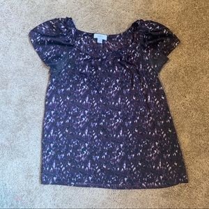 Purple Printed Blouse